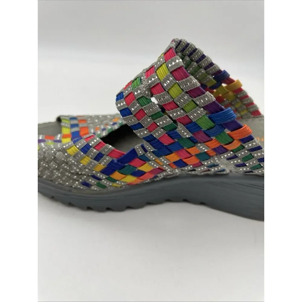 Bernie Mev Sandals Size 9 US 40 EU Wedge Rainbow Woven Womens Colorful Shoes‎